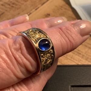 Gold and sapphire ring size 11